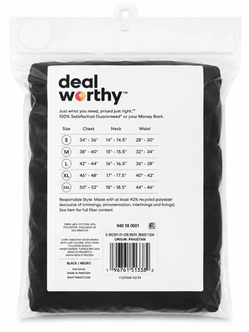 Deal Worthy Mens Boxer Briefs 3 Pack Black Small Cotton Blend NWT